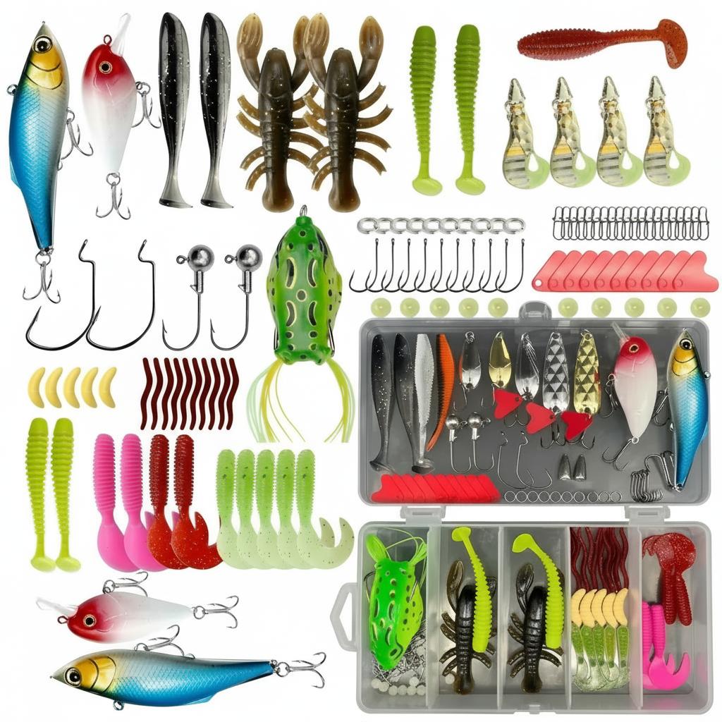 Fishing Hook Box - 133-częściowy zestaw przynęt wędkarskich premium w